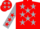 Silk - Red silver stars, silver sleeves, red stars, red cap, silver stars