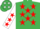 Silk - Emerald green, red stars, white sleeves, red stars and cap