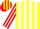 Silk - Yellow, red circled ''w', red and white panels, red and white stripe on sleeves