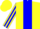 Silk - Yellow, Blue Panel, blue Stripe On Sleeves, Yellow Cap