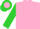 Silk - Pink, pink icon, lime green ball, pink ball on lime green sleeves