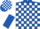 Silk - Royal blue, white blocks, white and royal blue halved sleeves