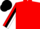 Silk - Red, white & black munoz, white sleeves, black stripe