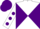 Silk - White and purple diabolo, white sleeves, purple spots, purple cap