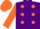 Silk - Purple, orange spots, sleeves and cap