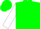 Silk - Green, white lightning bolt, white lightning bolt on sleeves, green cap
