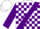 Silk - White, purple sash, purple blocks on sleeves, white cap