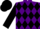 Silk - Purple and black checked diamonds, checked diamond sleeves and cap