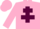 Silk - Pink, maroon cross of lorraine