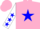 Silk - Pink, blue star, white sleeves, blue stars, pink cap, white peak