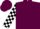 Silk - Maroon,  black and white checked sleeves