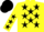 Silk - Yellow body, black stars, yellow arms, black stars, black cap