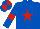 Silk - Royal Blue, Red star and armlets, Quartered cap