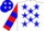 Silk - White, blue stars, red and blue bars on sleeves