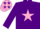Silk - purple, shocking pink star, shocking pink cap, purple stars