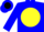 Silk - Blue, black 'g/d' on yellow ball
