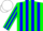 Silk - Green body, blue striped, green arms, blue striped, white cap