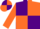 Silk - Purple and orange quarters, purple hoops on orange sleeves