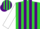 Silk - Lime and purple stripes, white sleeves, lime and purple striped cap