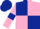 Silk - Dark blue and pink (quartered), pink sleeves, dark blue armlets