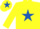 Silk - Yellow, royal blue star, yellow sleeves, royal blue armbands, yellow cap, royal blue star
