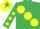 Silk - Emerald green, large yellow spots, yellow spots on sleeves, yellow cap with emerald green star