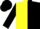 Silk - Yellow and black halved, yellow hoops on black sleeves, black cap