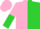 Silk - Pink and lime green diagonal halves