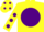Silk - Yellow, Purple disc, Yellow sleeves, Purple spots and spots on cap