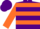 Silk - Purple and orange hoops, orange sleeves, purple cap