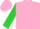 Silk - Pink, lime circled 'gg', lime sleeves