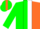 Silk - Green, orange halves, white panel, green shamrock, green sleeves