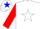 Silk - White, white star on blue back, white star stripe on red sleeves