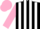 Silk - Black and white stripes, cerise pink sleeves and cap
