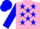 Silk - Pink, blue stars, blue sleeves and cap