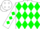 Silk - White, green diamonds, emblem