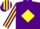Silk - Bright purple, bright yellow diamond, striped sleeves and cap