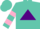 Silk - Turquoise, purple triangle, pink bars on sleeves