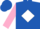 Silk - Royal blue, white diamond, shocking pink sleeves, royal blue cap, shocking pink peak