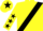 Silk - Yellow, black sash, yellow sleeves, black stars, yellow cap, black star