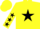 Silk - Yellow, black star, black stars on sleeves
