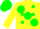 Silk - Yellow, large Green Spots, Green Dots On Yellow Sleeves, Green Cap