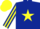 Silk - dark blue, yellow star, striped sleeves, yellow cap