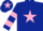Silk - Dark blue, pink star, hooped sleeves and star on cap