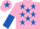 Silk - Pink, Royal Blue stars, halved sleeves and star on cap