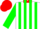 Silk - White, red collar, green stripes on sleeves, red cap