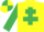 Silk - Yellow, emerald green cross of lorraine and sleeves, quartered cap