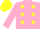 Silk - dark pink, yellow spots, dark pink sleeves, yellow cap