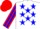 Silk - White, blue stars, red and blue striped sleeves, red cap