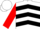 Silk - White, red, gold and black chevrons, red sleeves